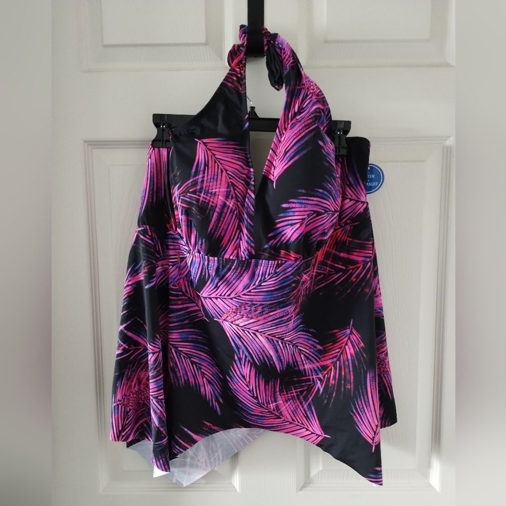 Swimsuits For All Tropical Print Tankini Top NWT Size 20